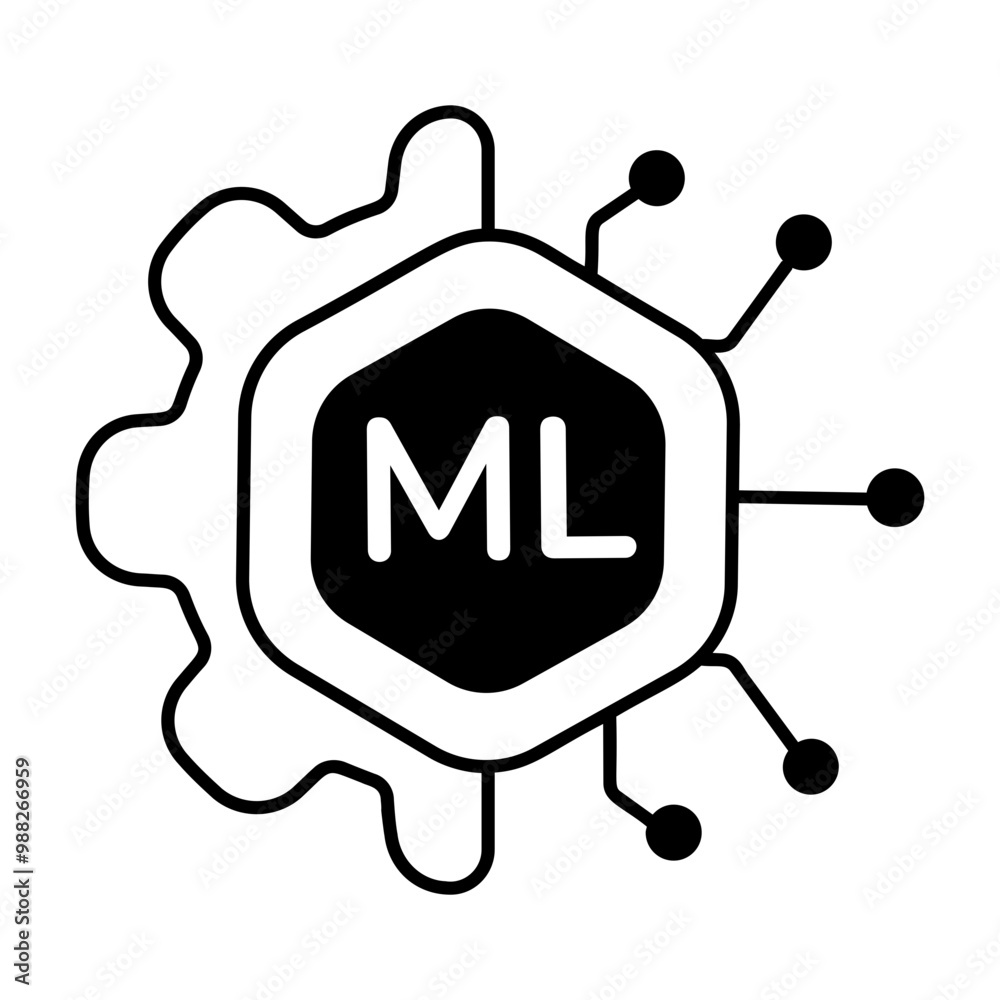 An icon of machine learning in glyph style An icon of machine learning in glyph style