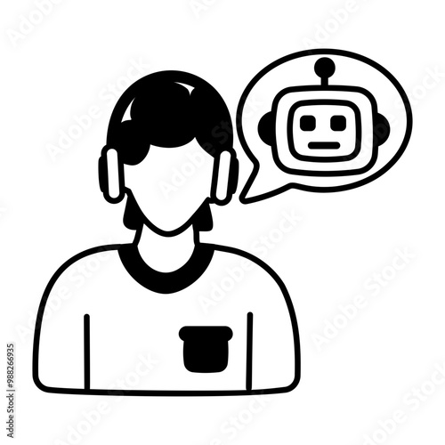 A glyph icon of conversational ai 