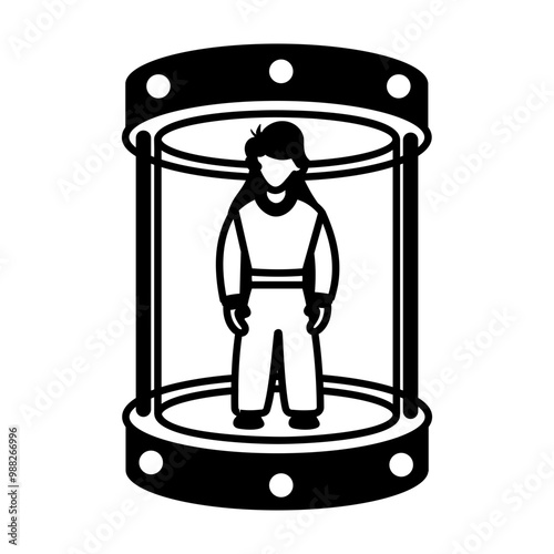 Teleportation icon designed in glyph style 