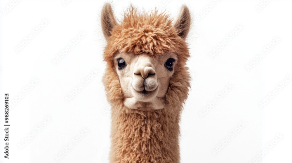 A cute alpaca with fluffy fur and expressive eyes, perfect for adding charm to any animal-themed project or marketing material. A cute alpaca with fluffy fur and expressive eyes, perfect for adding charm to any animal-themed project or marketing material.