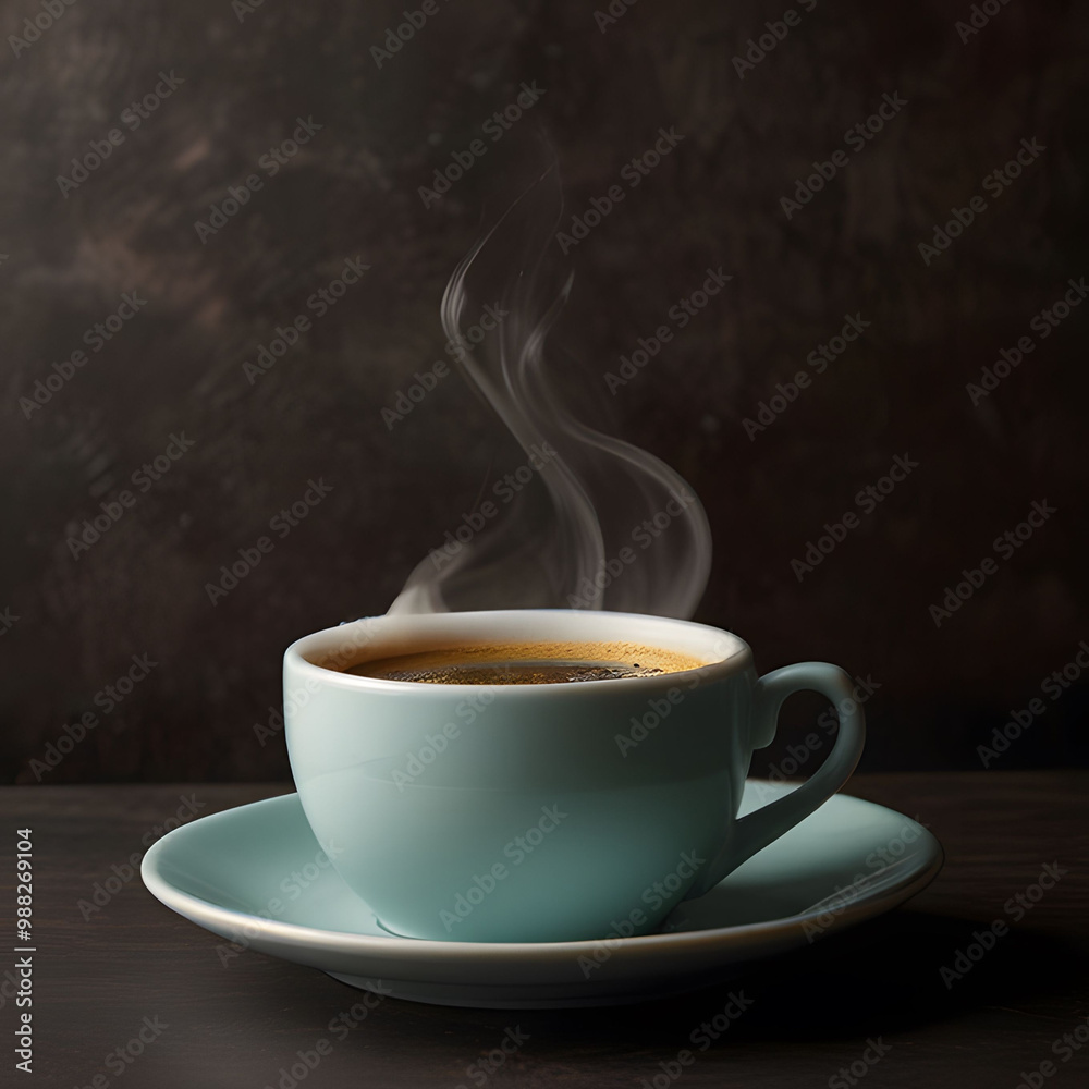 A coffee cup with a steam curl A coffee cup with a steam curl