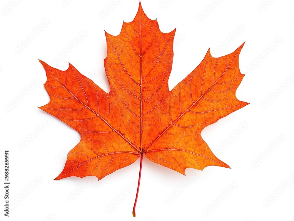 Fototapeta premium Maple autumn leaves on white isolated background