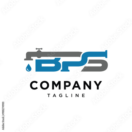 BPS plumbing logo icon vector
