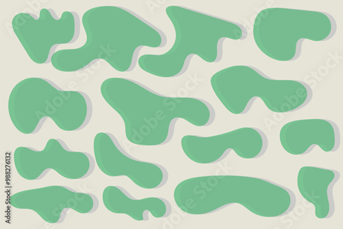 Colorful Organic Blobs & Irregular Shapes Seamless Abstract Pattern Silhouettes