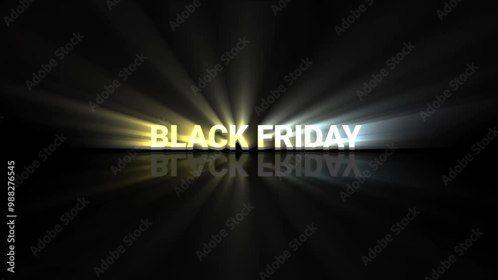 Black friday animated text with white background, text light movement. Black friday animated text with white background, text light movement.