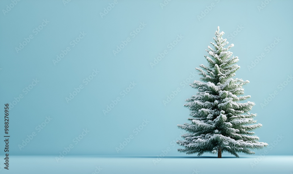 Snow covered spruce tree with blank space for text, ideal for winter themes and seasonal greetings. Snow covered spruce tree with blank space for text, ideal for winter themes and seasonal greetings.