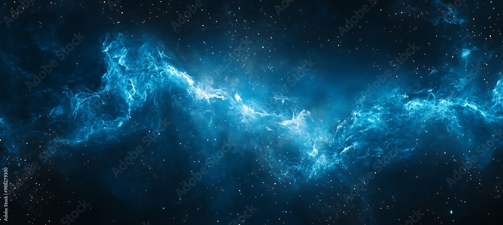 Naklejka premium A dark, cosmic void background with distant stars and a large text space