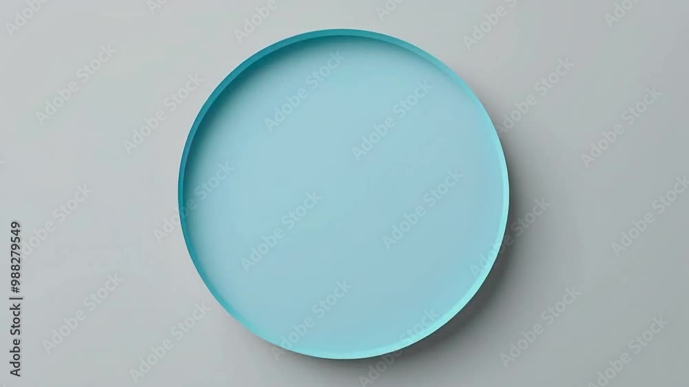 A round, light blue paper circle with a subtle shadow sits against a light gray background.
