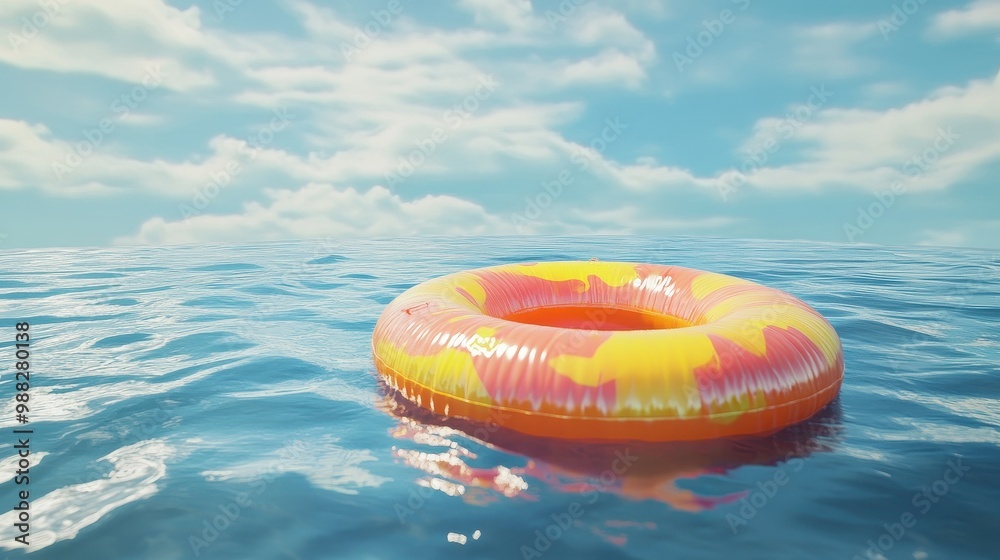 Floating Tranquil Serenity: An Idyllic Summer Day by the Lake Floating Tranquil Serenity: An Idyllic Summer Day by the Lake