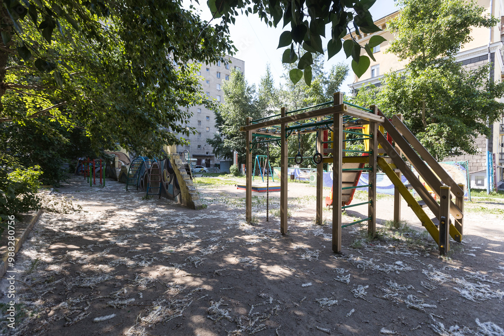 children's playground on the territory of an apartment building children's playground on the territory of an apartment building