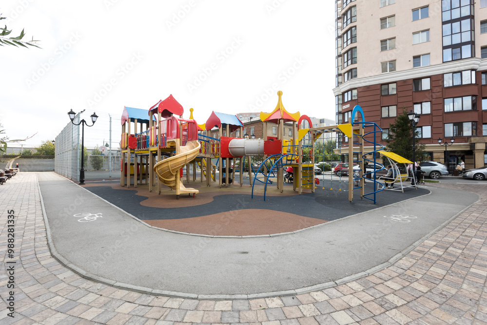 Fototapeta premium children's playground on the territory of an apartment building