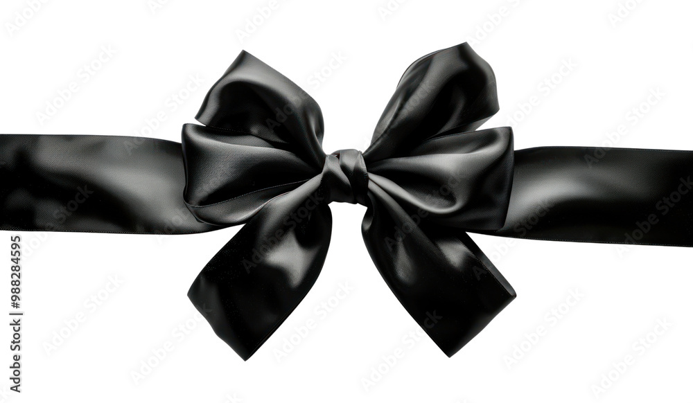 PNG Elegant black satin ribbon bow PNG Elegant black satin ribbon bow