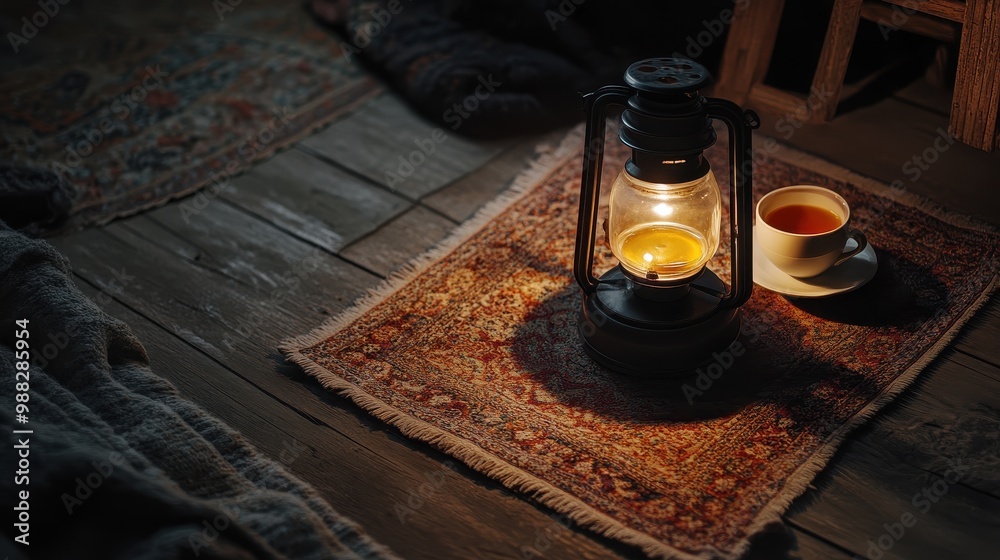 Cozy Cabin Lantern and Tea Stilllife Cozy Cabin Lantern and Tea Stilllife