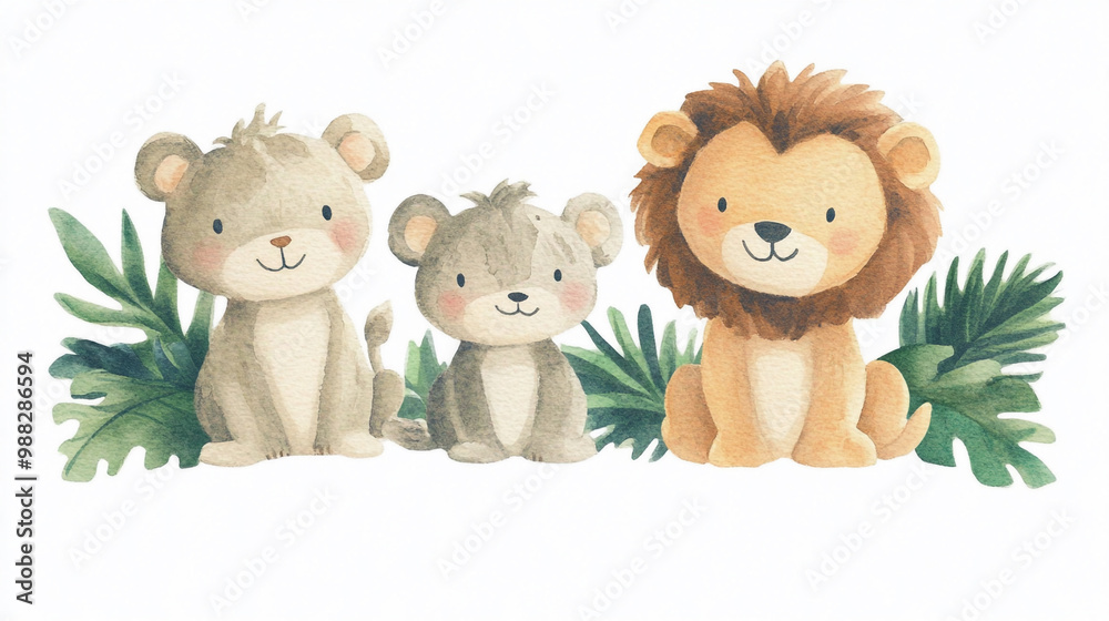 Adorable illustrations of three cute lions, perfect for children's decor, storybooks, and animal-themed designs. Adorable illustrations of three cute lions, perfect for children's decor, storybooks, and animal-themed designs.