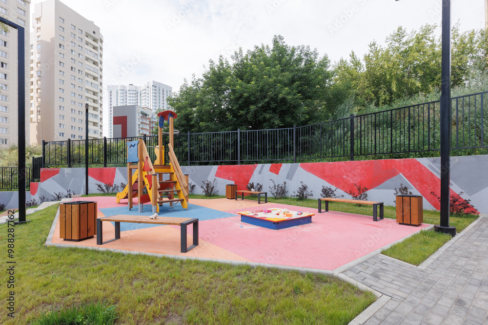 children's playground on the territory of an apartment building children's playground on the territory of an apartment building