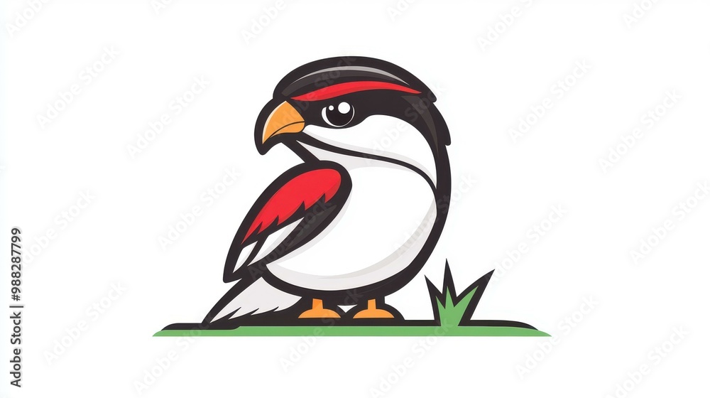 Obraz premium A lively falcon illustration perfect for apparel and mobile graphics, designed in a fun, sketched style.
