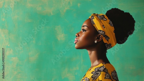 Teenage girl portrait against a green wall