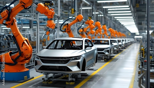 Automated car assembly system revolutionizing manufacturing efficiency in factories