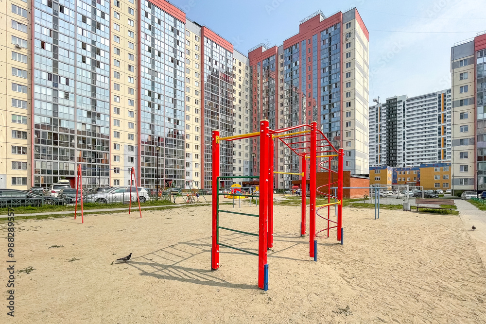 Fototapeta premium children's playground on the territory of an apartment building