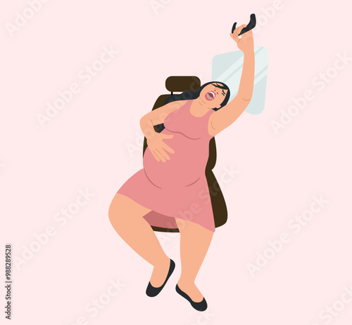 Pregnant woman screaming in car for pain