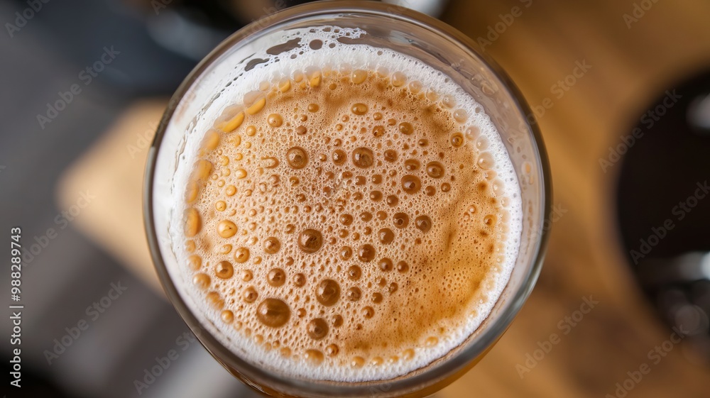 Refreshing beer foam in a glass Refreshing beer foam in a glass