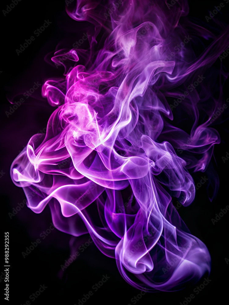 Purple Smoke abstract Swirling on a Dark Background Design Purple Smoke abstract Swirling on a Dark Background Design