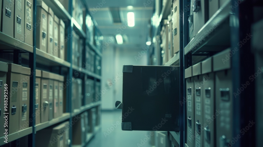 Evidence Room: A locked, secure area where evidence is stored, complete with shelves and containers for organizing materials, ensuring legal integrity and control.
Evidence Room: A locked, secure area where evidence is stored, complete with shelves and containers for organizing materials, ensuring legal integrity and control.