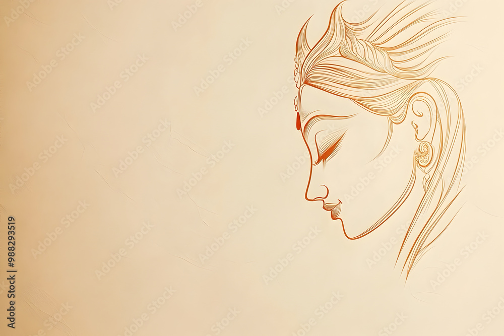 Goddess Durga as a concept of Navratri festival with an isolated background Goddess Durga as a concept of Navratri festival with an isolated background