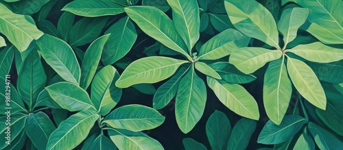 Painting of Senna alata showcasing vibrant green leaves known for their medicinal properties photo