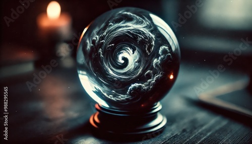 闇が渦巻く水晶玉