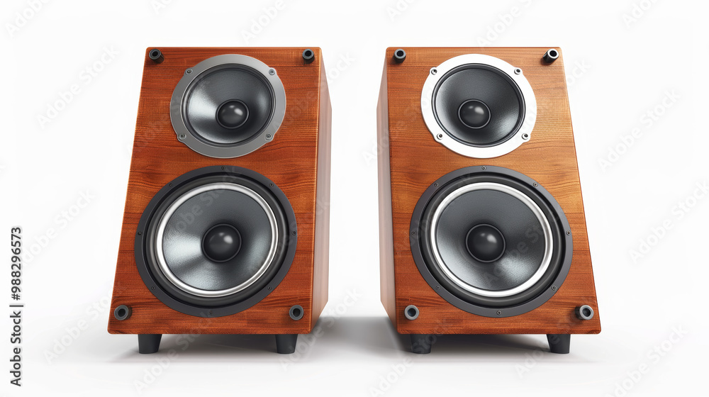 Speakers for playing back audio isolated on white background Speakers for playing back audio isolated on white background