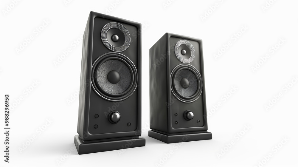 Speakers for playing back audio isolated on white background Speakers for playing back audio isolated on white background