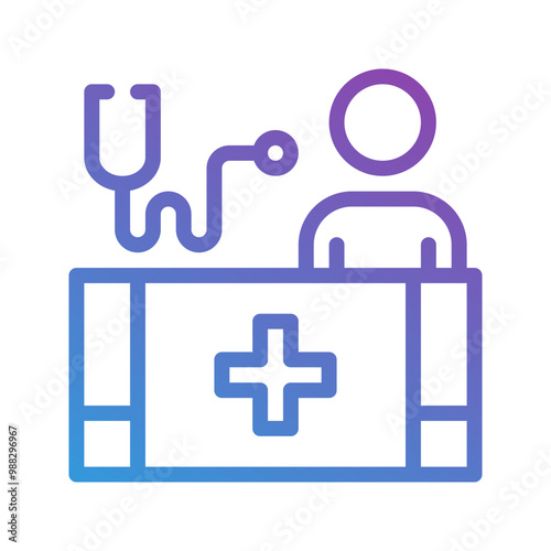 Healthcare service gradient icons. can be used for clinics, health and medic. editable stroke, suitable for websites, UI and interfaces.