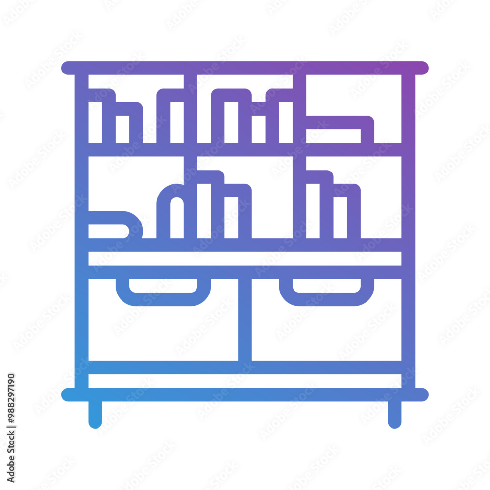 Bookshelf gradient icons. Can be used for universities, schools and furniture. editable stroke, suitable for websites, UI and interfaces. Bookshelf gradient icons. Can be used for universities, schools and furniture. editable stroke, suitable for websites, UI and interfaces.