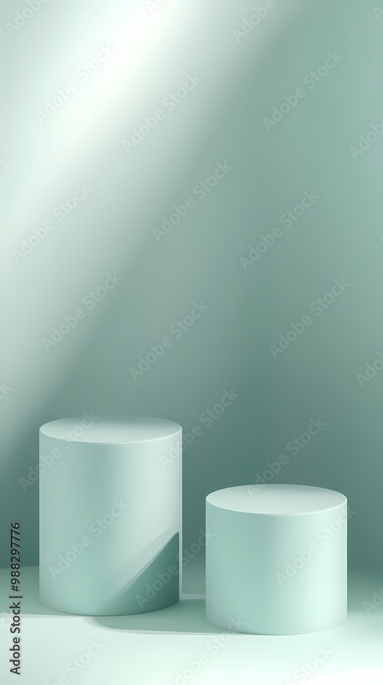 Minimalist blue display platform Minimalist blue display platform