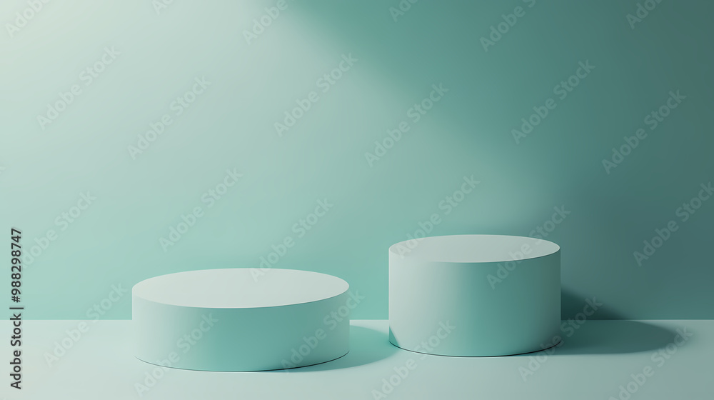 Minimalist blue display platform Minimalist blue display platform
