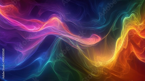 Fantasy abstract rainbow fractal background in 3D rendering