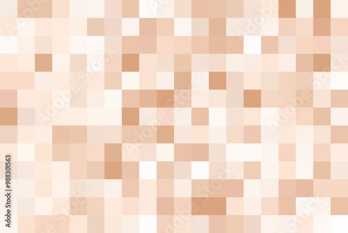 Blurred censor vector background. Mosaic pixel nude effect. Brown color square texture.
