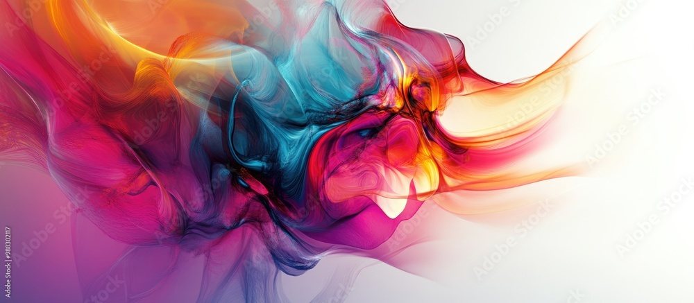 Obraz premium Vivid and vibrant abstract surreal design on a light backdrop