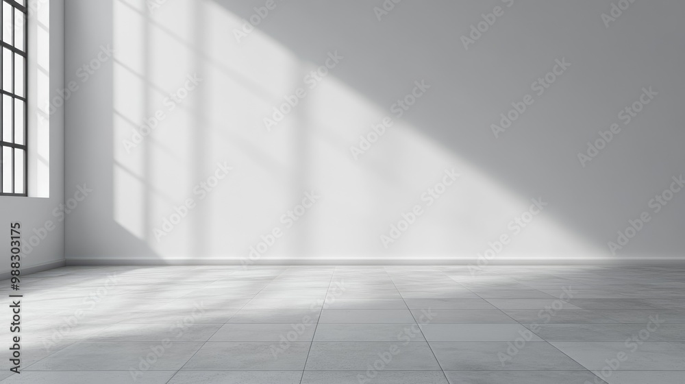 Empty Room Interior With Light Gray Tile Flooring And Plain White Wall Background Cement Texture Wall Empty Room Interior With Light Gray Tile Flooring And Plain White Wall Background Cement Texture Wall