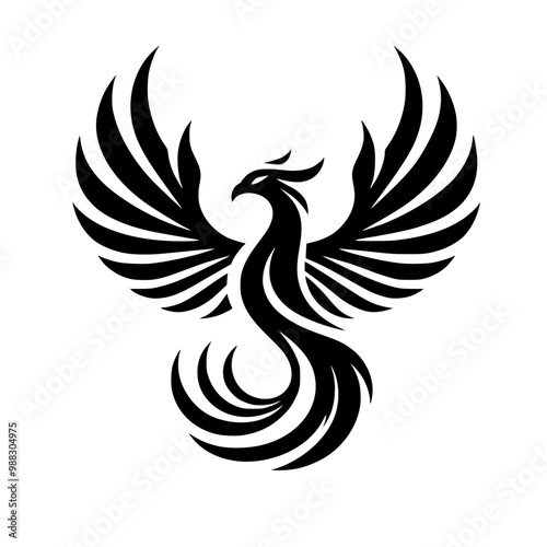 Vector logo of  phoenix in tribal theme. Can be used to emblem for jacket, pocket, and flag. Recommendation for tattoo