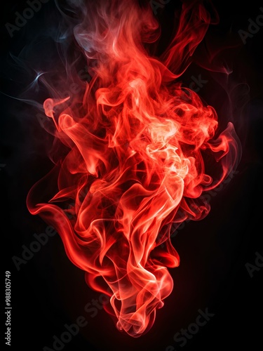 Red Smoke abstract Swirling on a Dark Background Design