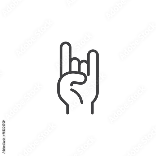 Rock On Sign line icon
