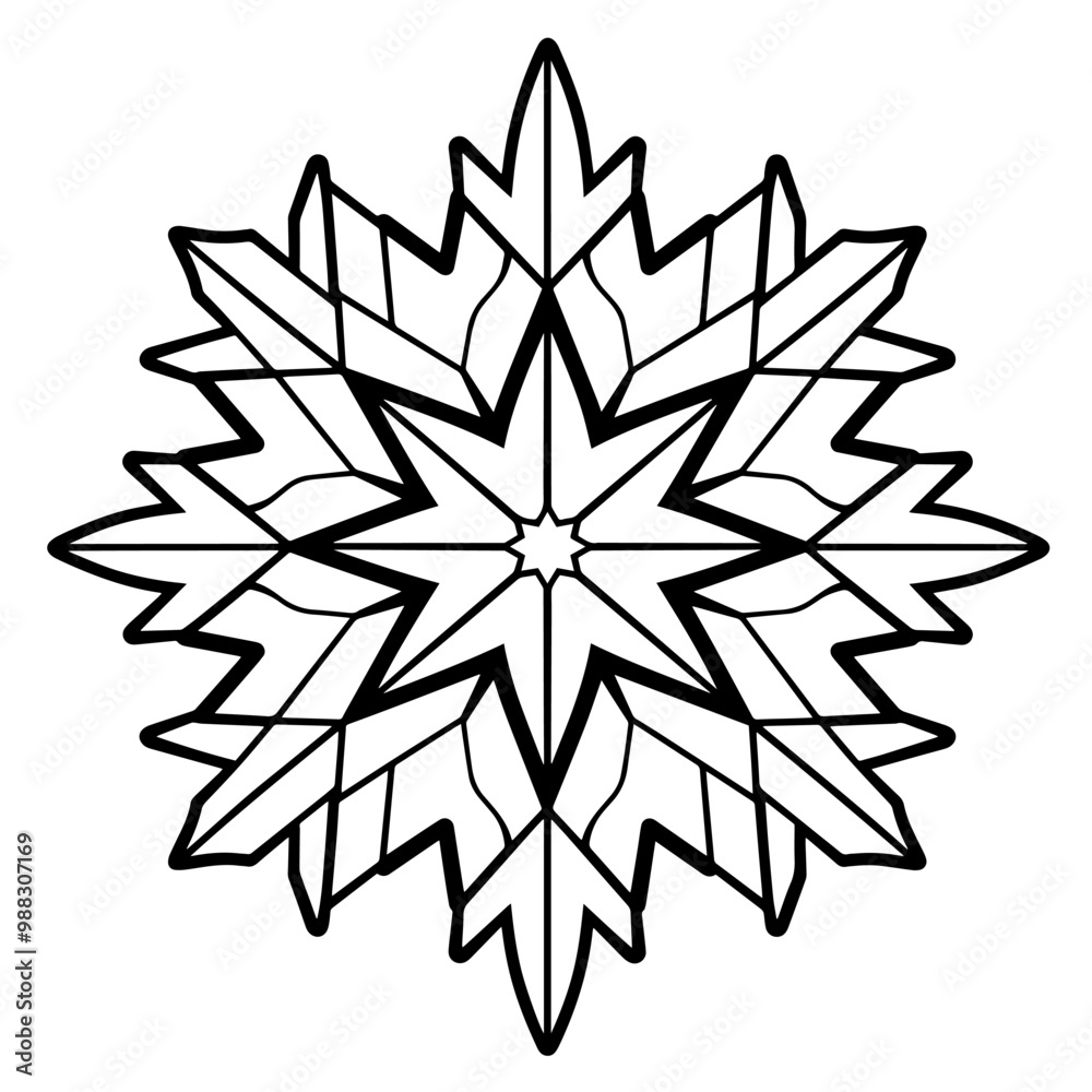 Crisp snowflake icon in minimalist vector style. Crisp snowflake icon in minimalist vector style.