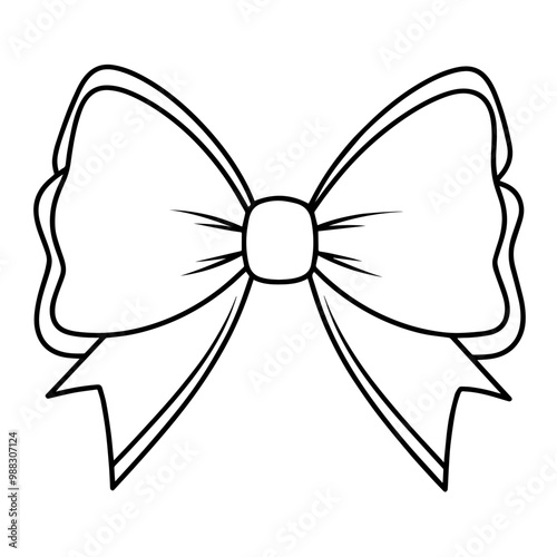 Crisp outline icon of a bow in vector, versatile for gift or archery designs.