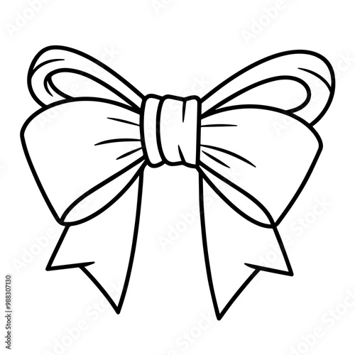 Crisp outline icon of a bow in vector, versatile for gift or archery designs.