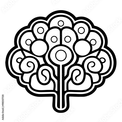 Clean outline icon of a brain in vector, ideal for neuroscience designs.