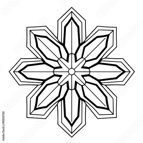 Crisp snowflake icon in minimalist vector style.