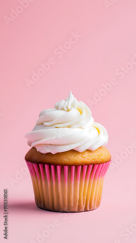 Cupcake with creamy frosting