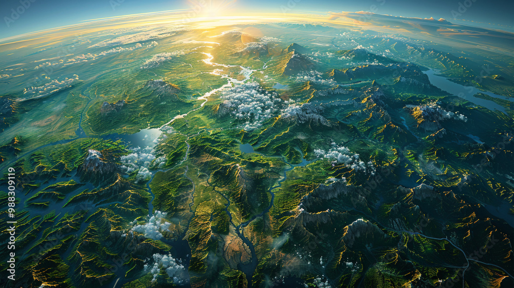 Fototapeta premium Close-up view of the Earth from space